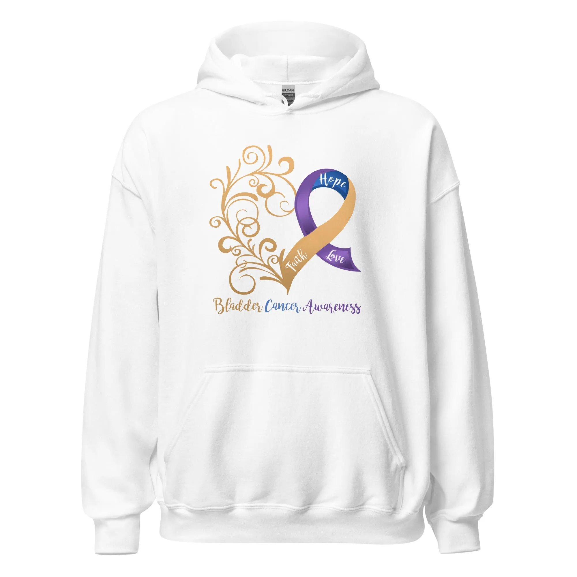 Bladder Cancer Awareness Heart Hoodie - Several Colors Available