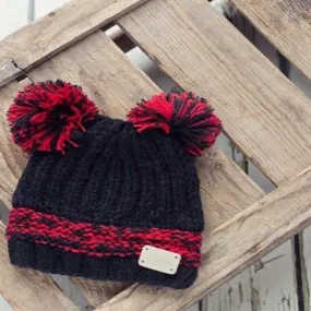 Blade and Rose Black Double Bobble Hats 黑色嬰兒冷帽 (3-6)