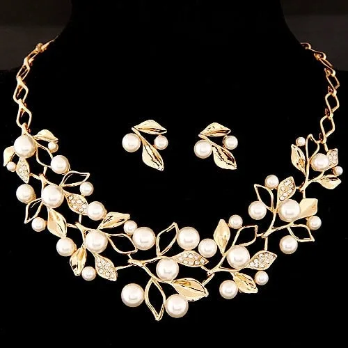 Bridal Simulated Pearl Jewelry Sets for Women's