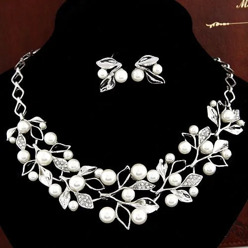 Bridal Simulated Pearl Jewelry Sets for Women's