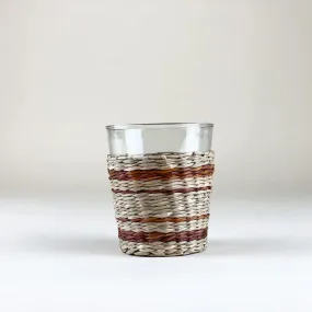 Brown Striped Seagrass Wide Tumbler