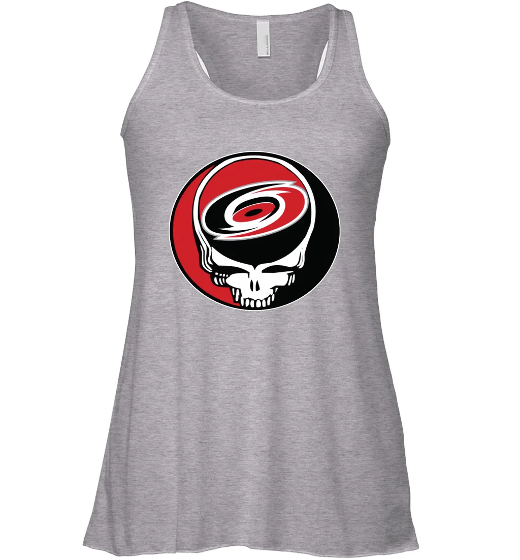 Carolina Hurricanes Grateful Dead Steal Your Face Hockey NHL Womens Racerback Tank Top