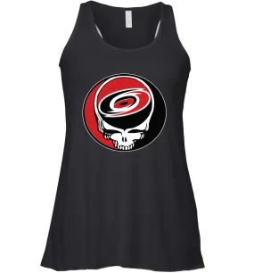 Carolina Hurricanes Grateful Dead Steal Your Face Hockey NHL Womens Racerback Tank Top