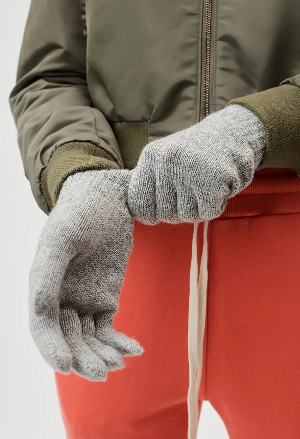 Cashmere Blend Gloves / Heather Grey