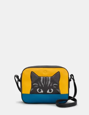 Cat Colour Block Leather Camera Bag