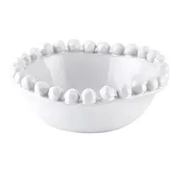 Ceramic Beaded Bowl in White