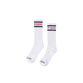 Classic Bauhaus Stripe Crew Socks (White)