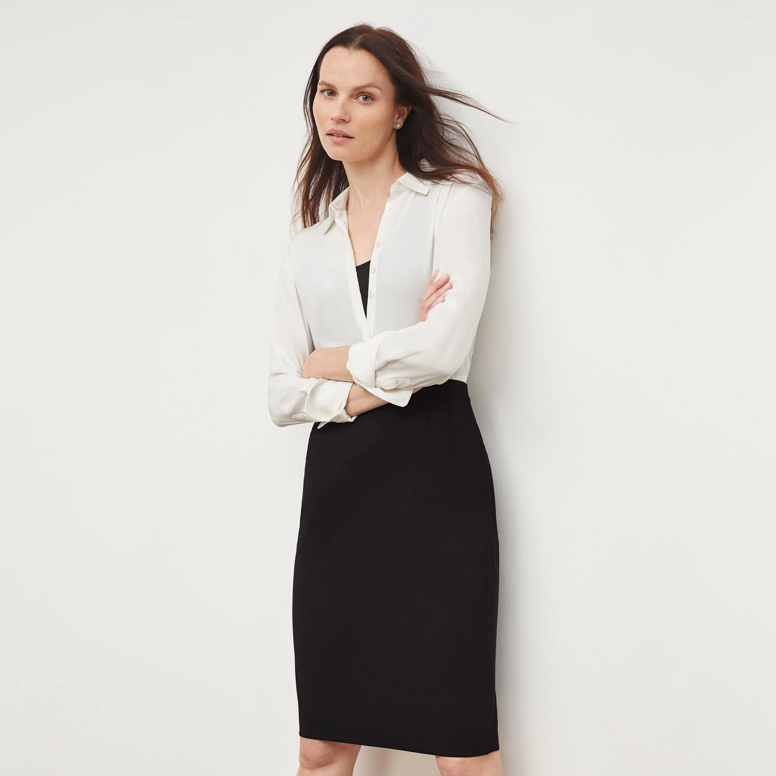 Cobble Hill Skirt - Washable Wool Twill :: Black