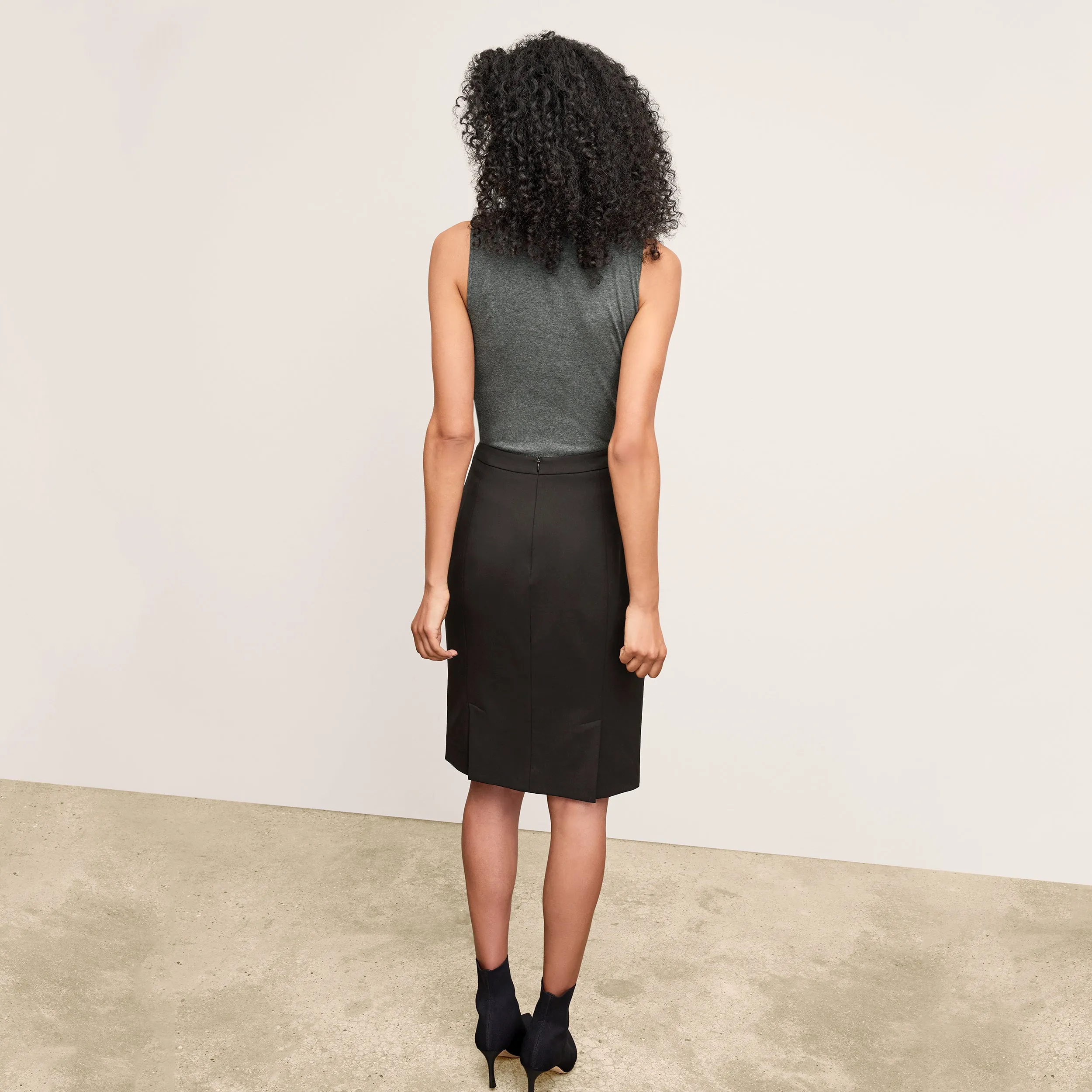 Cobble Hill Skirt - Washable Wool Twill :: Black