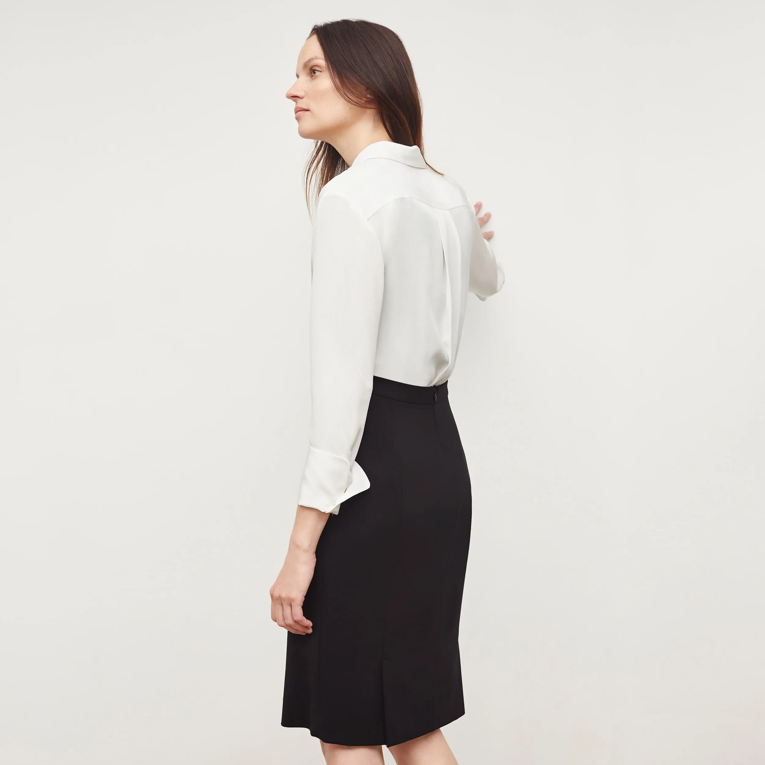 Cobble Hill Skirt - Washable Wool Twill :: Black