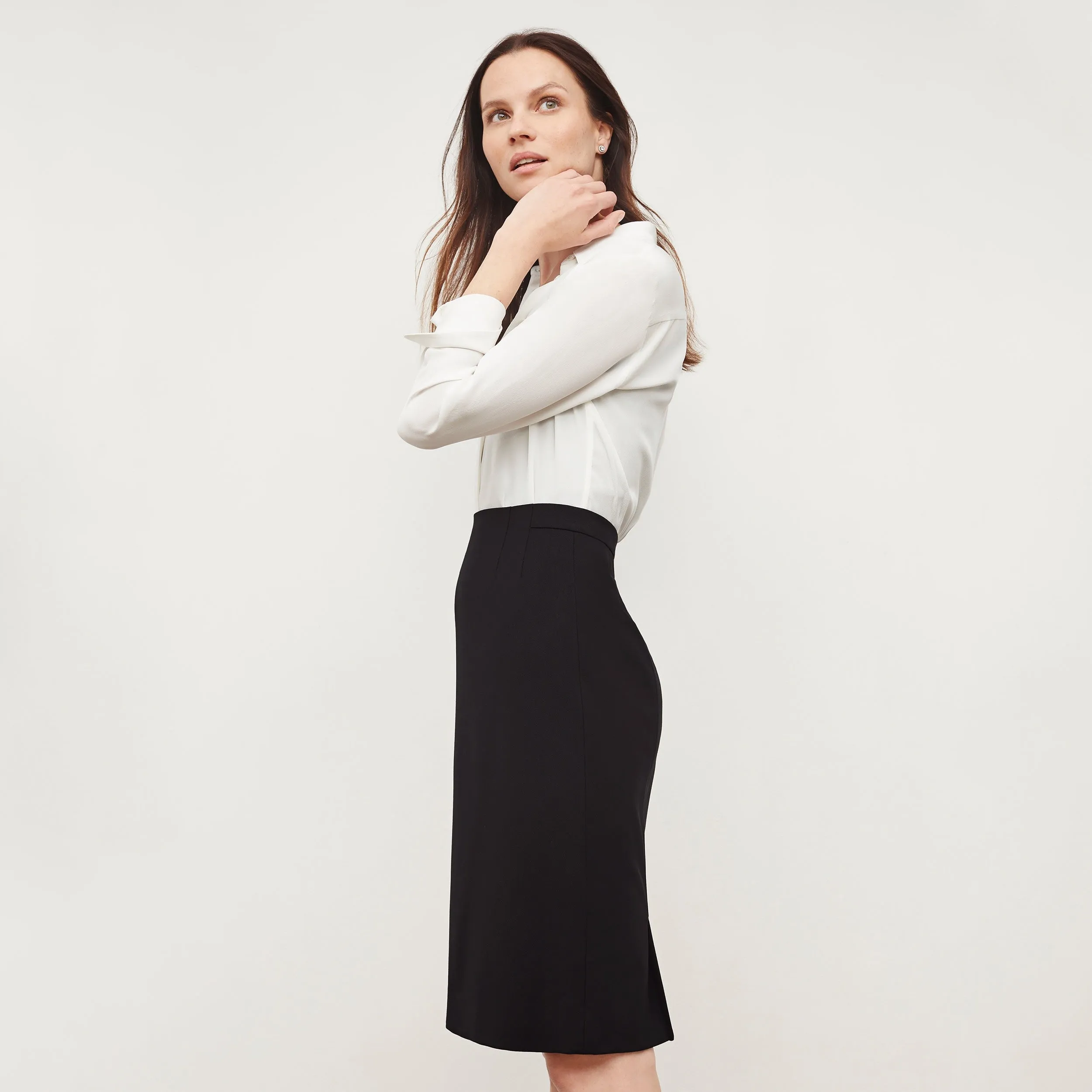 Cobble Hill Skirt - Washable Wool Twill :: Black