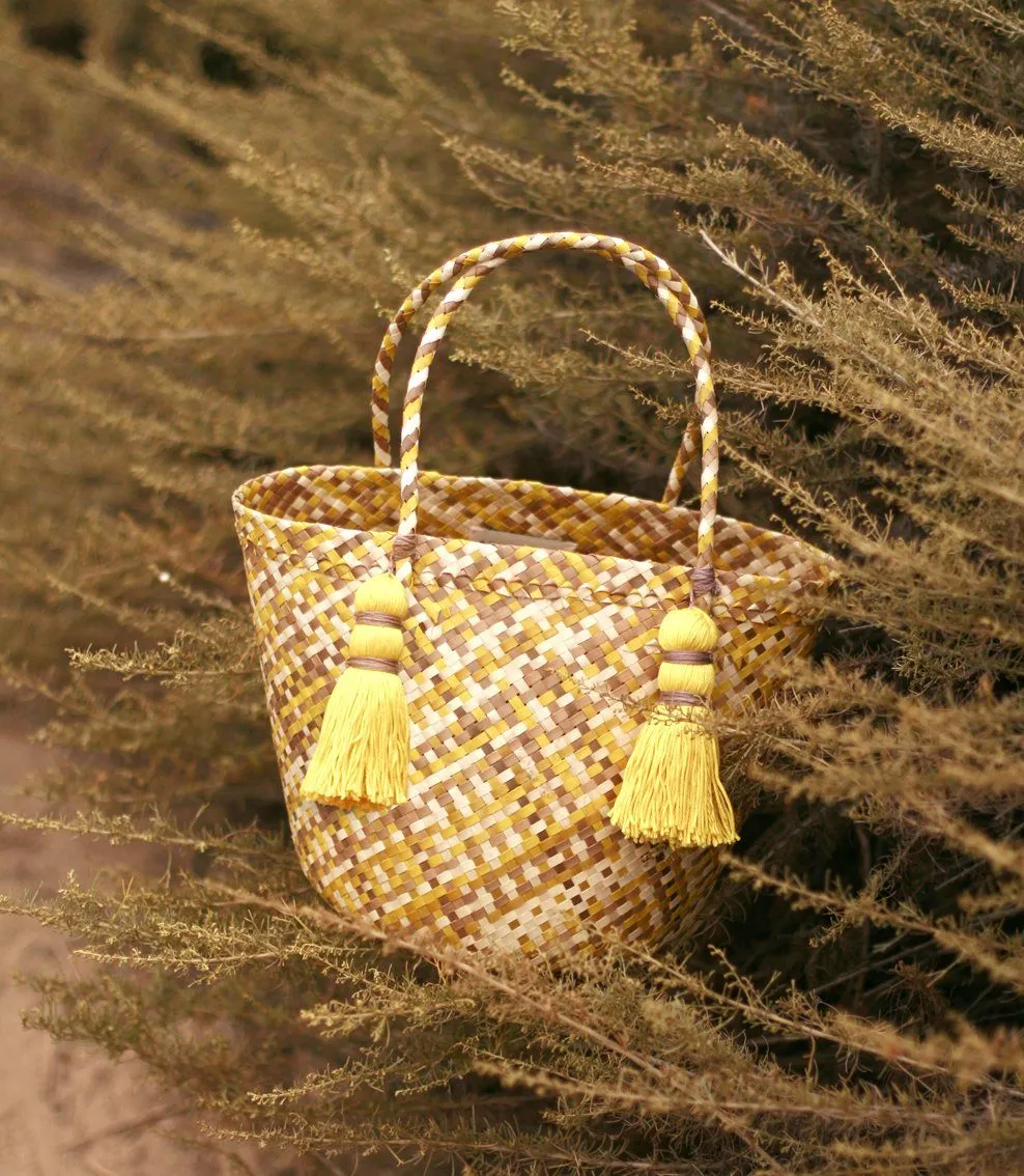 Coco Palm Straw Bag - Lemonade