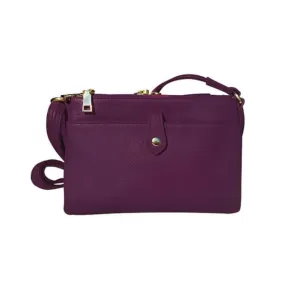 Compact Lockable Leather Conceal and Carry Shoulder Clutch by Roma