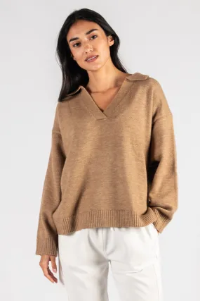 Cozy Up Sweater Top-Taupe