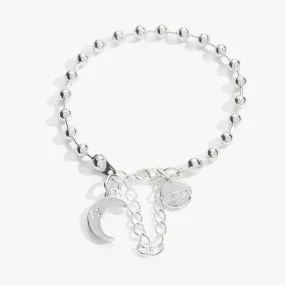 Crescent Moon Ball Chain Bracelet