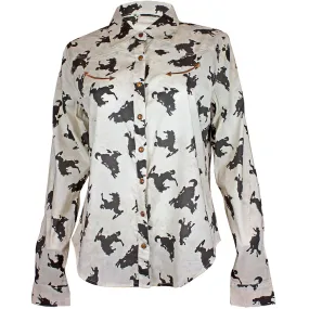 Cruel Denim Women's Bronc Print Snap Shirt