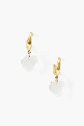 Crystal Heart Huggie Earrings