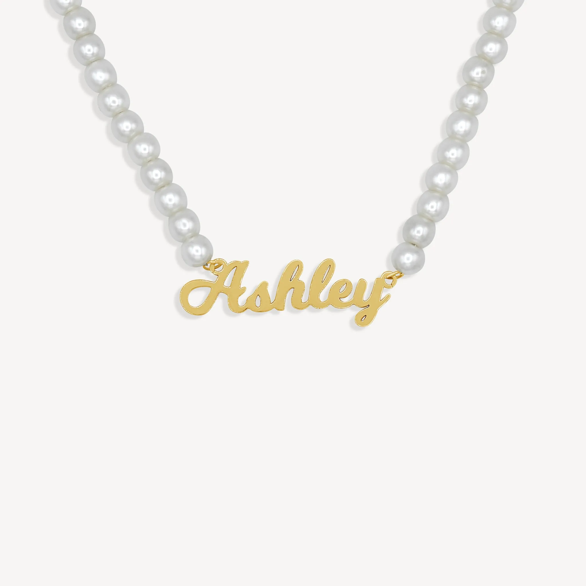 Custom Pearl Name Necklace