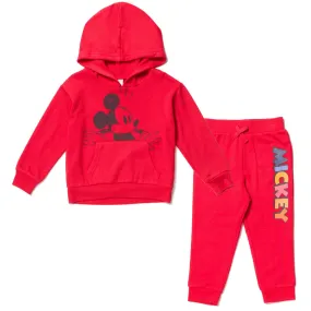 Disney Mickey Mouse Fleece Pullover Hoodie and Pants Outfit Set