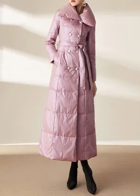 Double Breasted Belted Maxi Down Coat