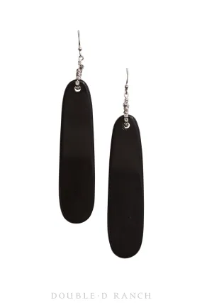 Earrings, Slab, Onyx, Contemporary, 1157