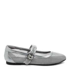 Emma Silver Mesh Ballet Flat