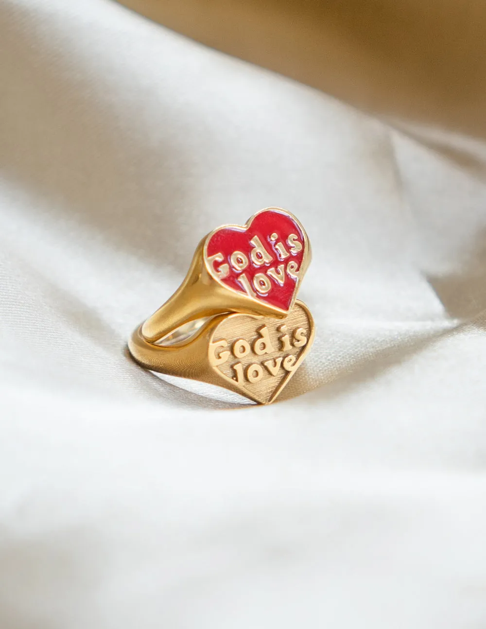 Enamel God is Love Ring