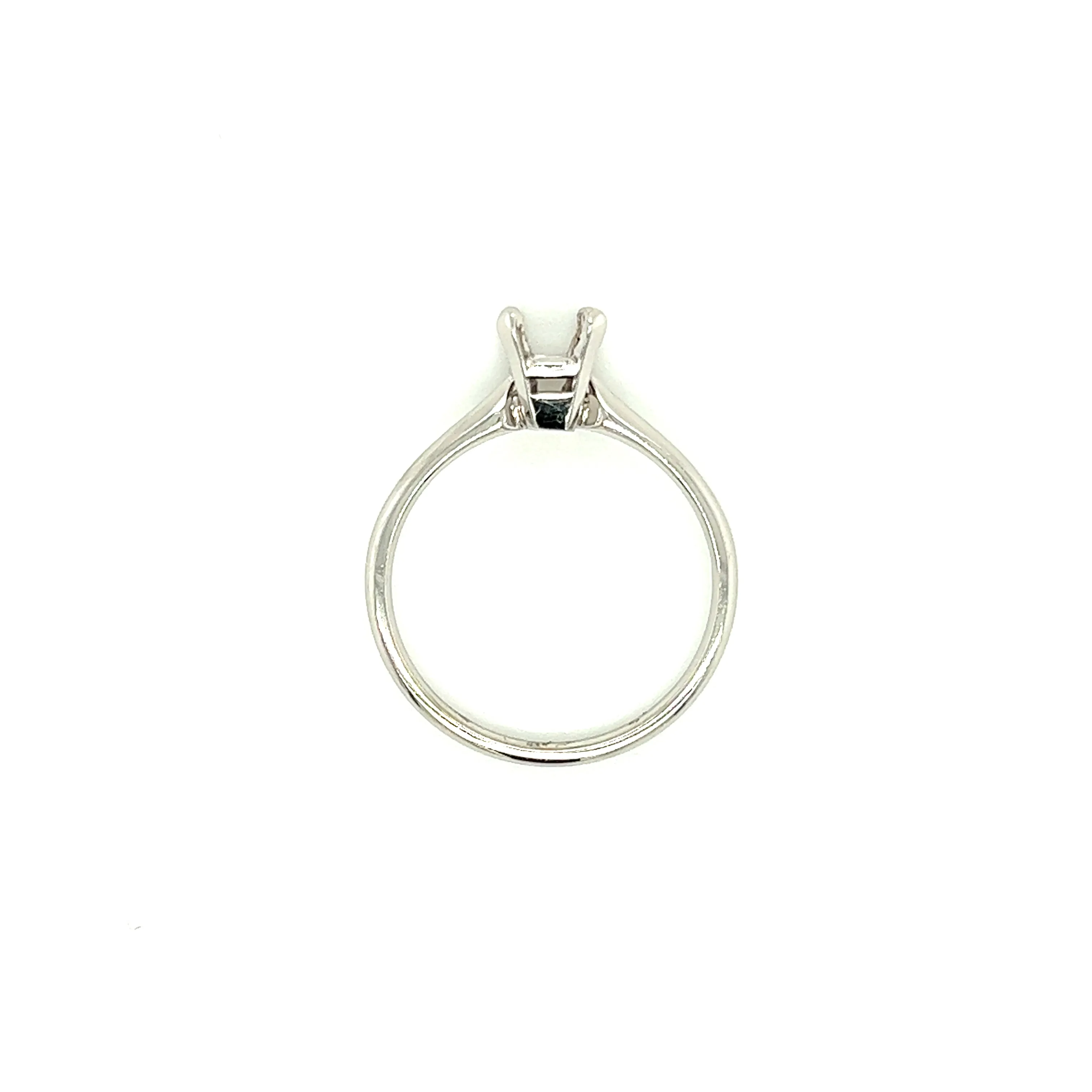 Engagement Ring Setting with 4 Prong Rectangular Head in 14K White Gold