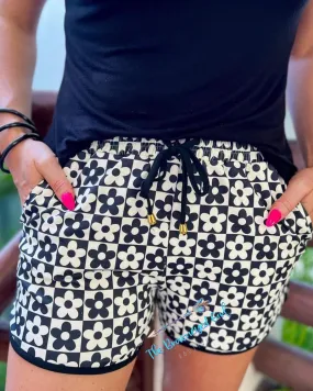 Everyday Black /White New Habits Checkered Shorts