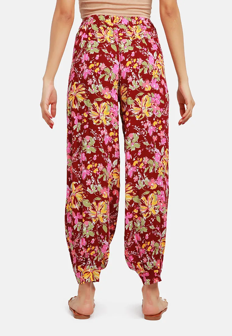 Floral Printed Harem Pants