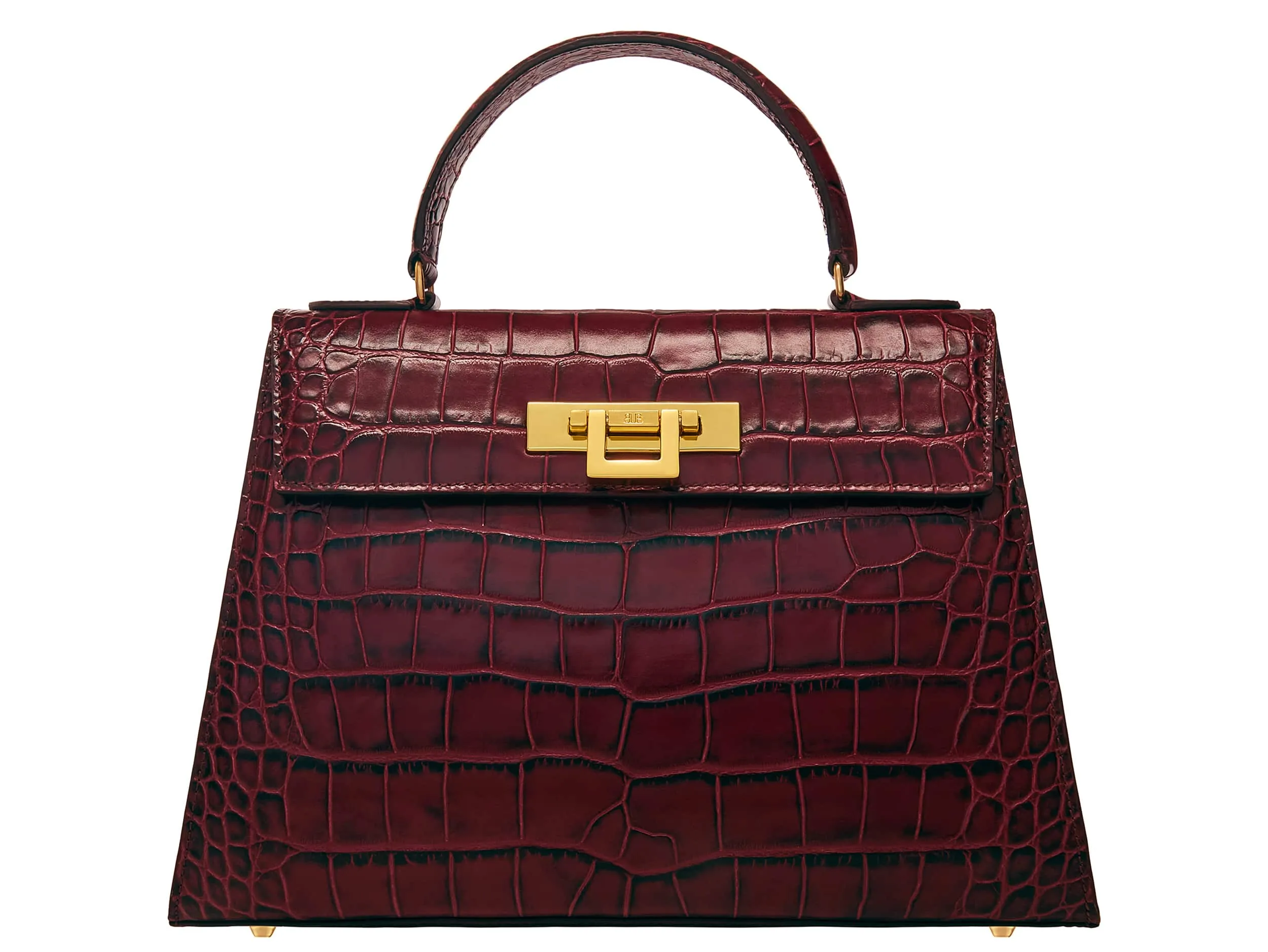 Fonteyn Large Orinoco 'Croc' Print Calf Leather Handbag - Wine