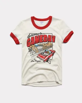 Gameday Getaway White & Red Women's Ringer