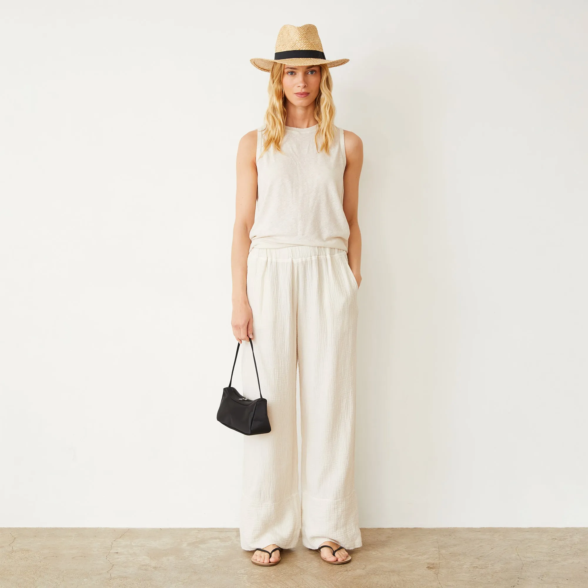 Gauze Wide Leg Pant