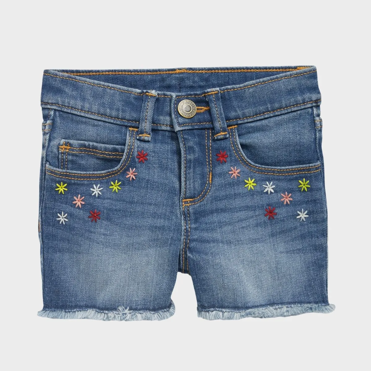 Girls Embroidered Denim Shorts