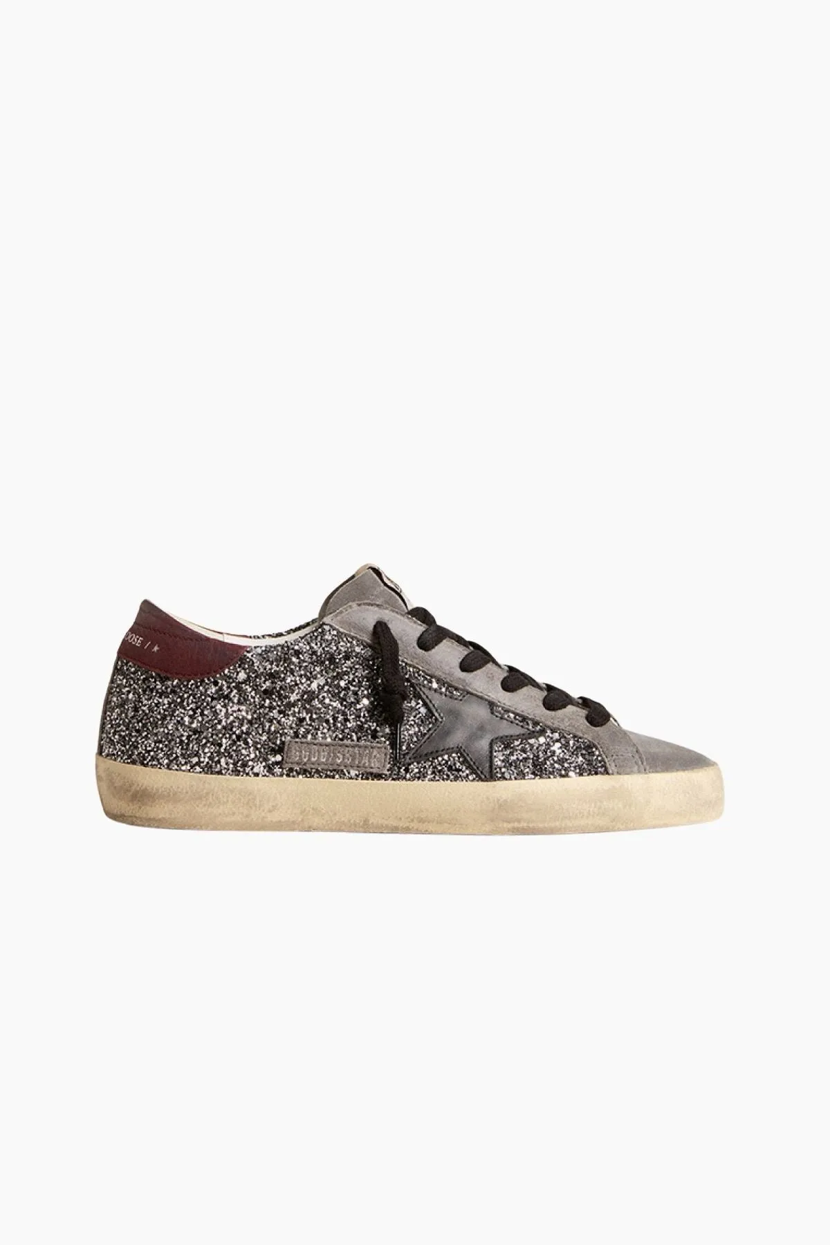 Golden Goose Super Star Glitter Sneaker - Silver/ Black/ Grey/ Red Wine