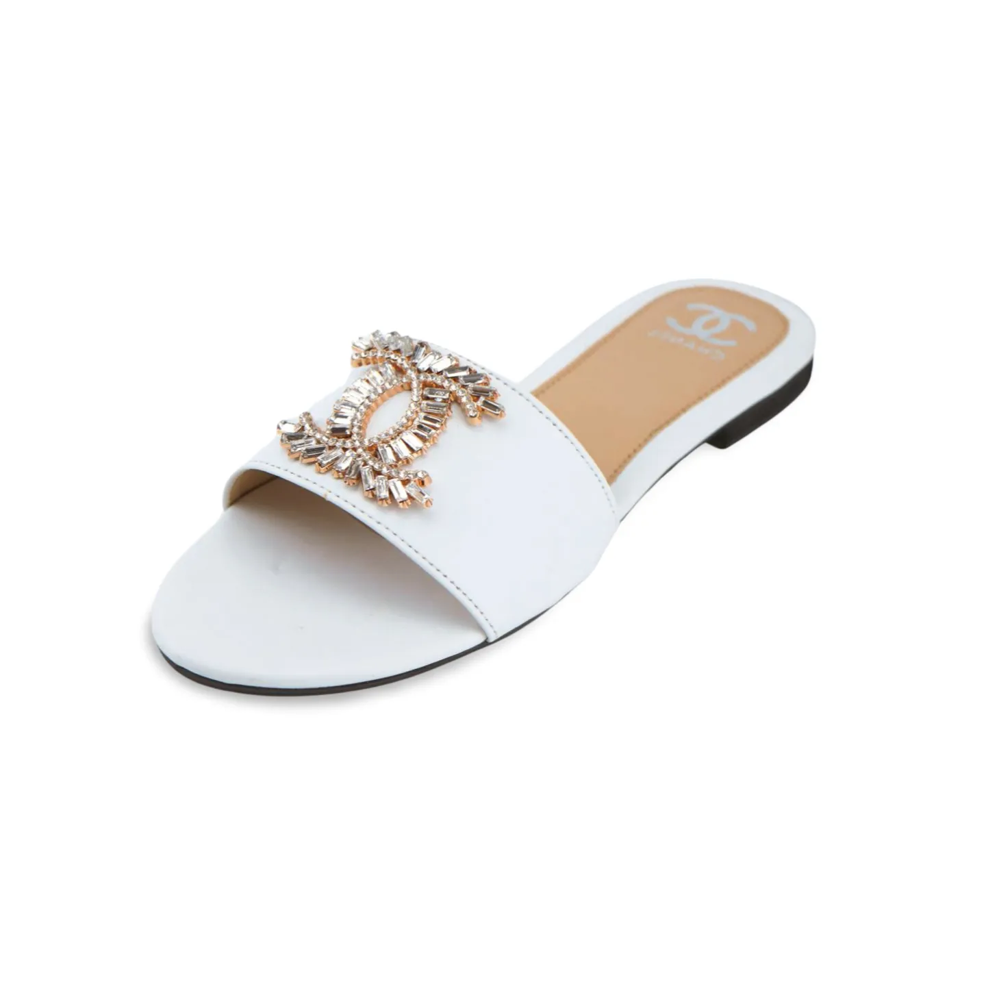 Gorgeous Flat Sandals with Rhinestone Accents - Iconic Luxury & Sparkle