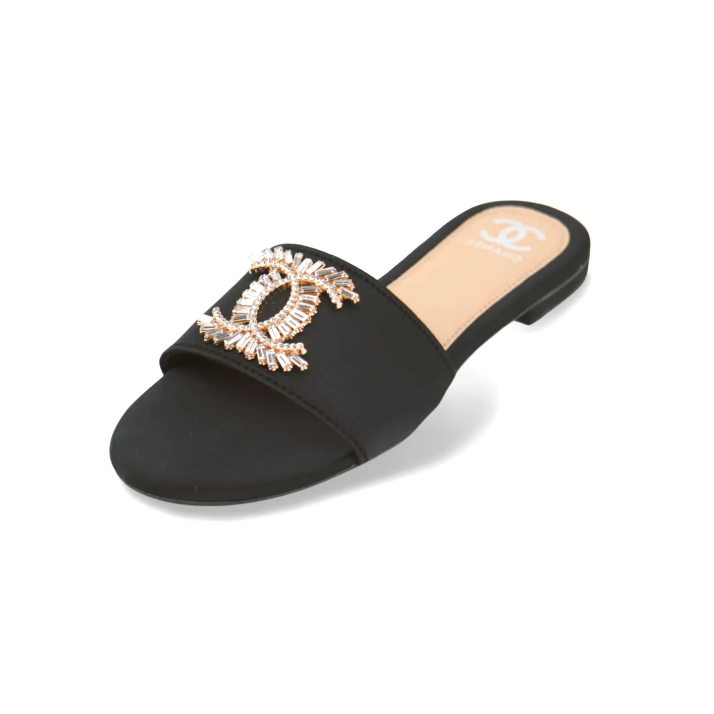 Gorgeous Flat Sandals with Rhinestone Accents - Iconic Luxury & Sparkle