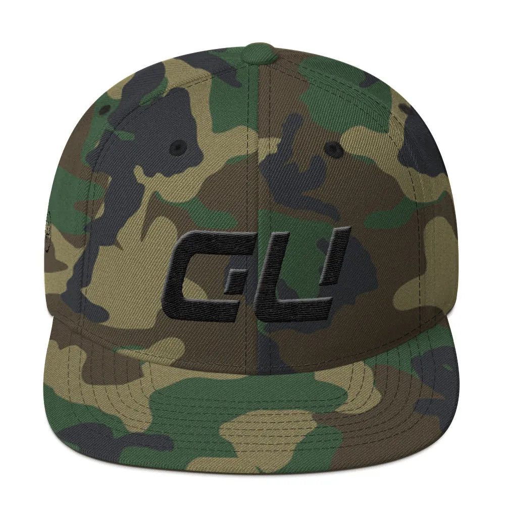 Guam - Flat Brim Hat - Black Embroidery - GU - Many Hat Color Options Available