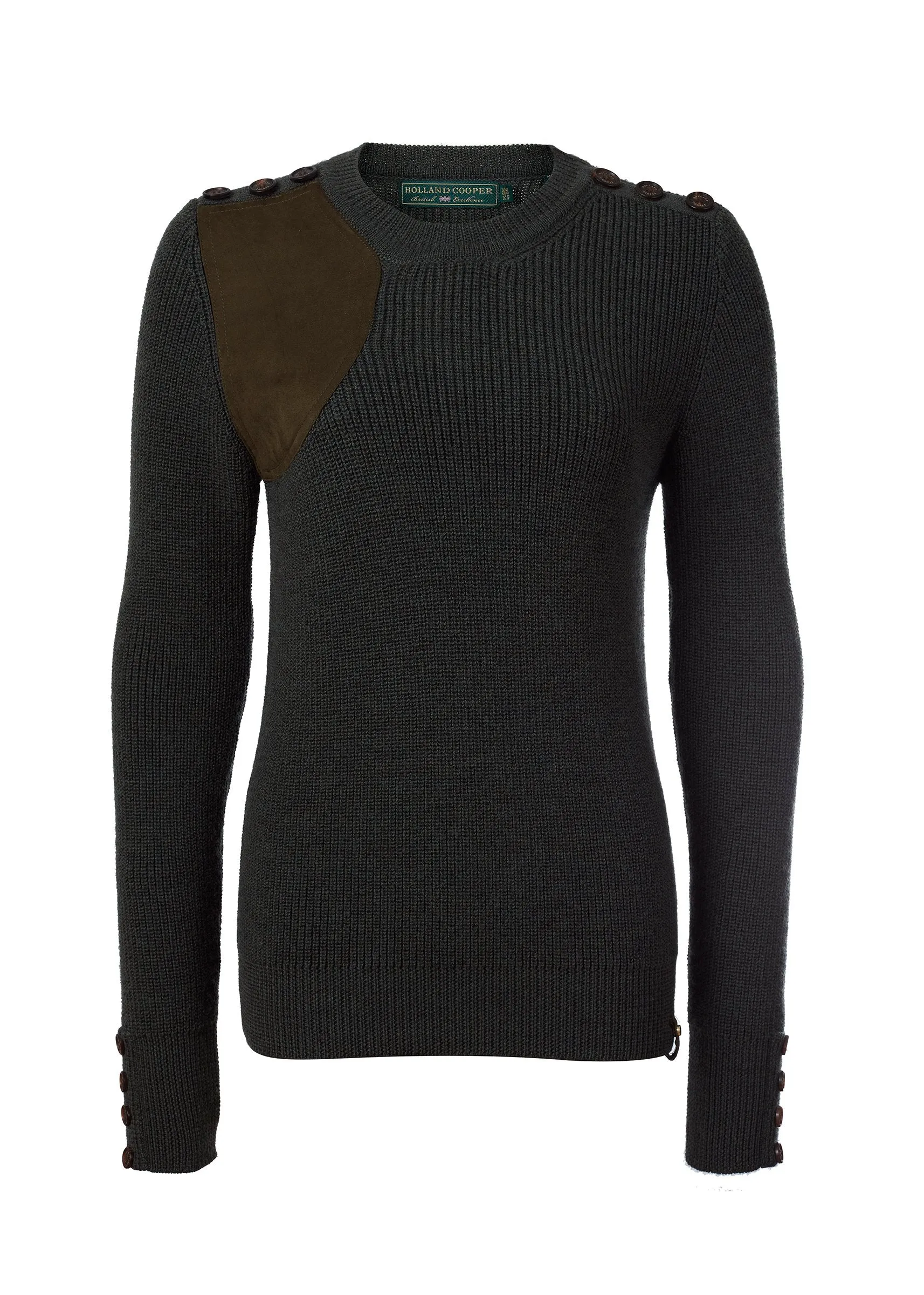 Heritage Crew Neck Knit (Forest Marl)