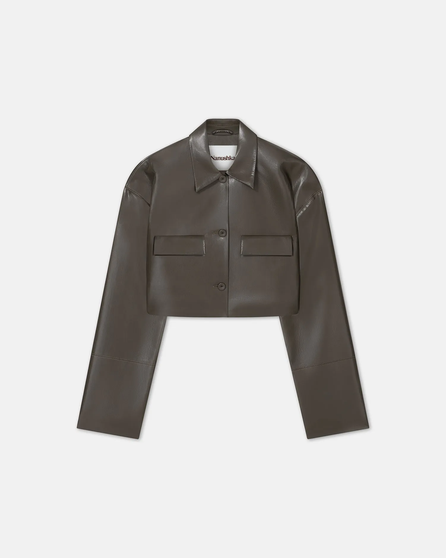 Holleen - Sale Cropped Okobor™ Alt-Leather Shirt - Soil