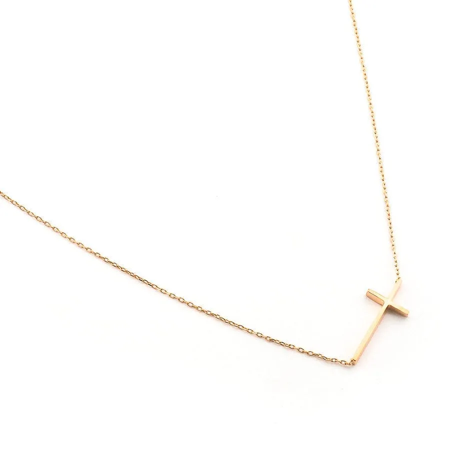 Horizontal Cross Necklace