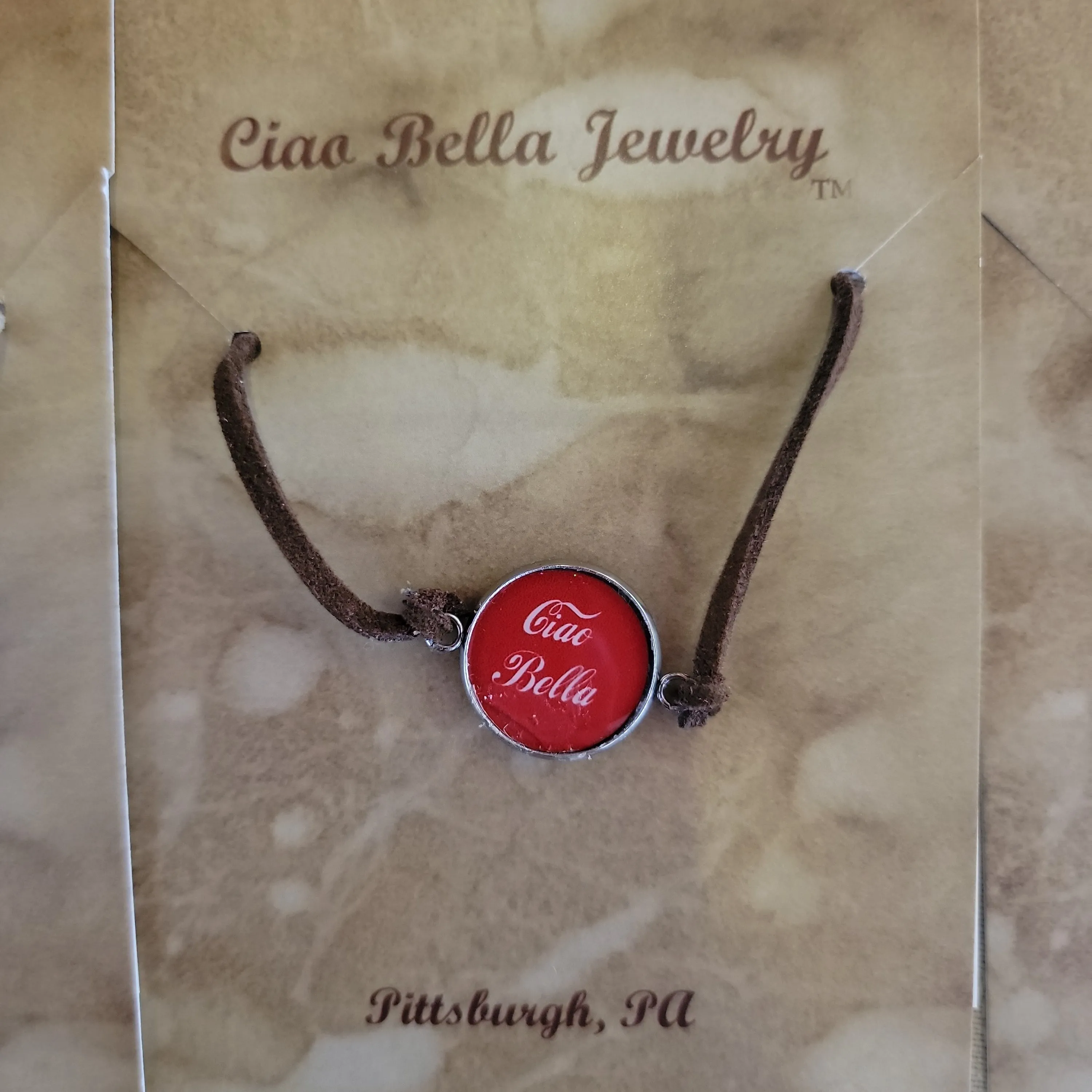 Italian Ciao Bella (Hello Beautiful) Suede Charm Bracelet