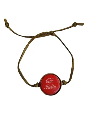 Italian Ciao Bella (Hello Beautiful) Suede Charm Bracelet