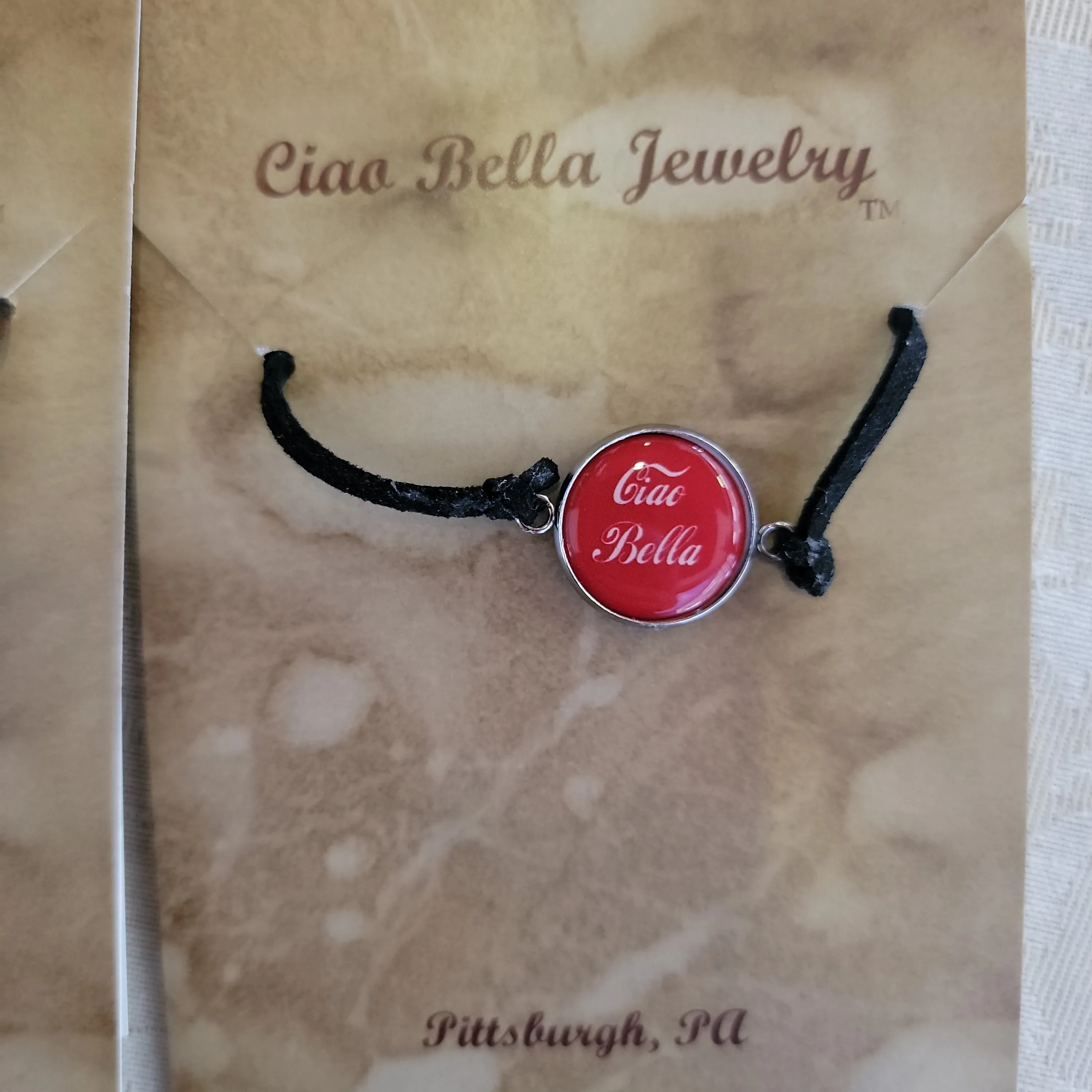 Italian Ciao Bella (Hello Beautiful) Suede Charm Bracelet