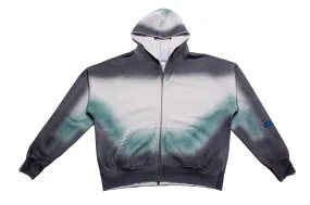 Jungles Jungles Spray Dyed Zip Thru Hood "Green & Gray"