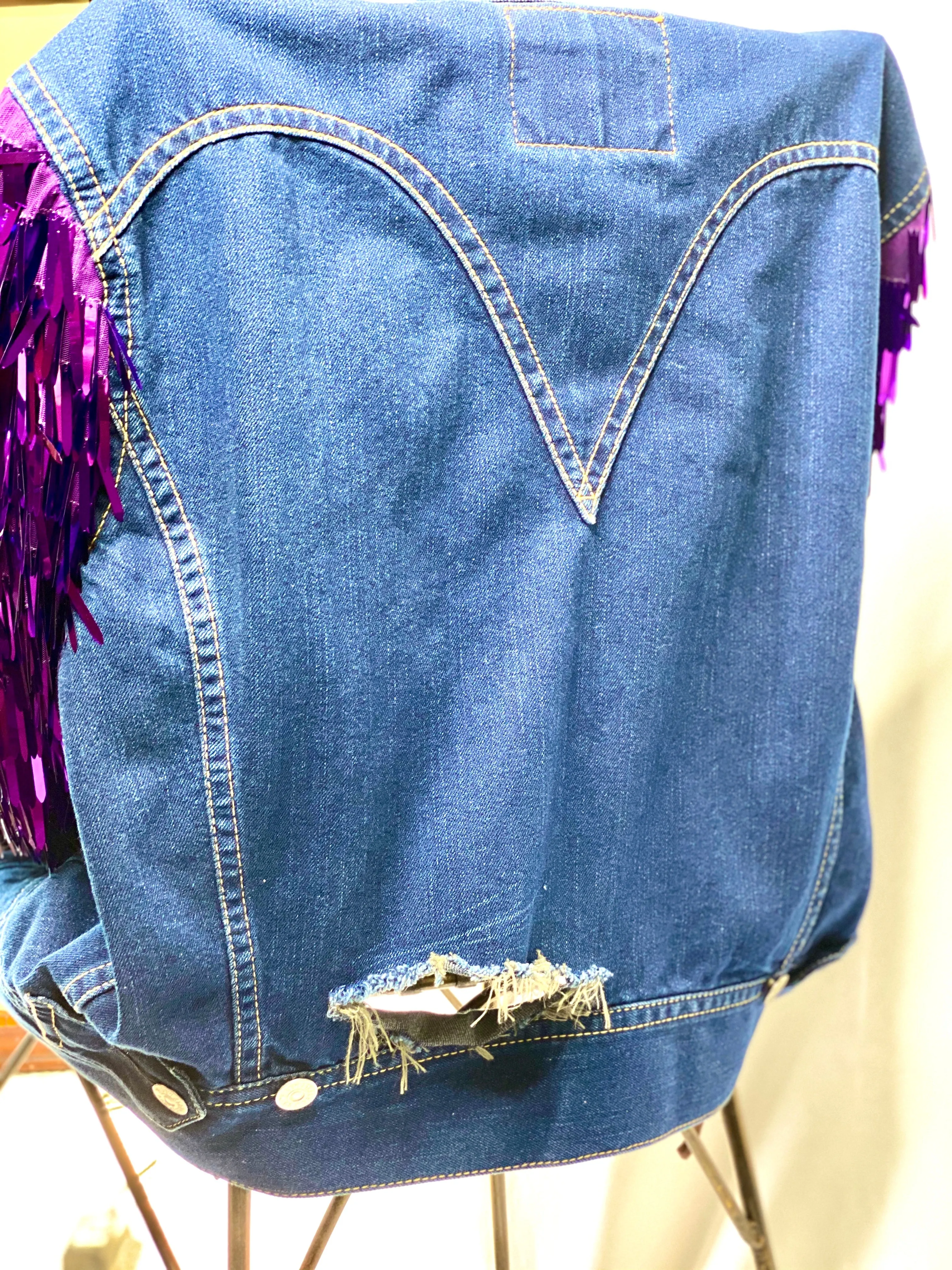 LEVIS Purple Fringe Sequin Jacket