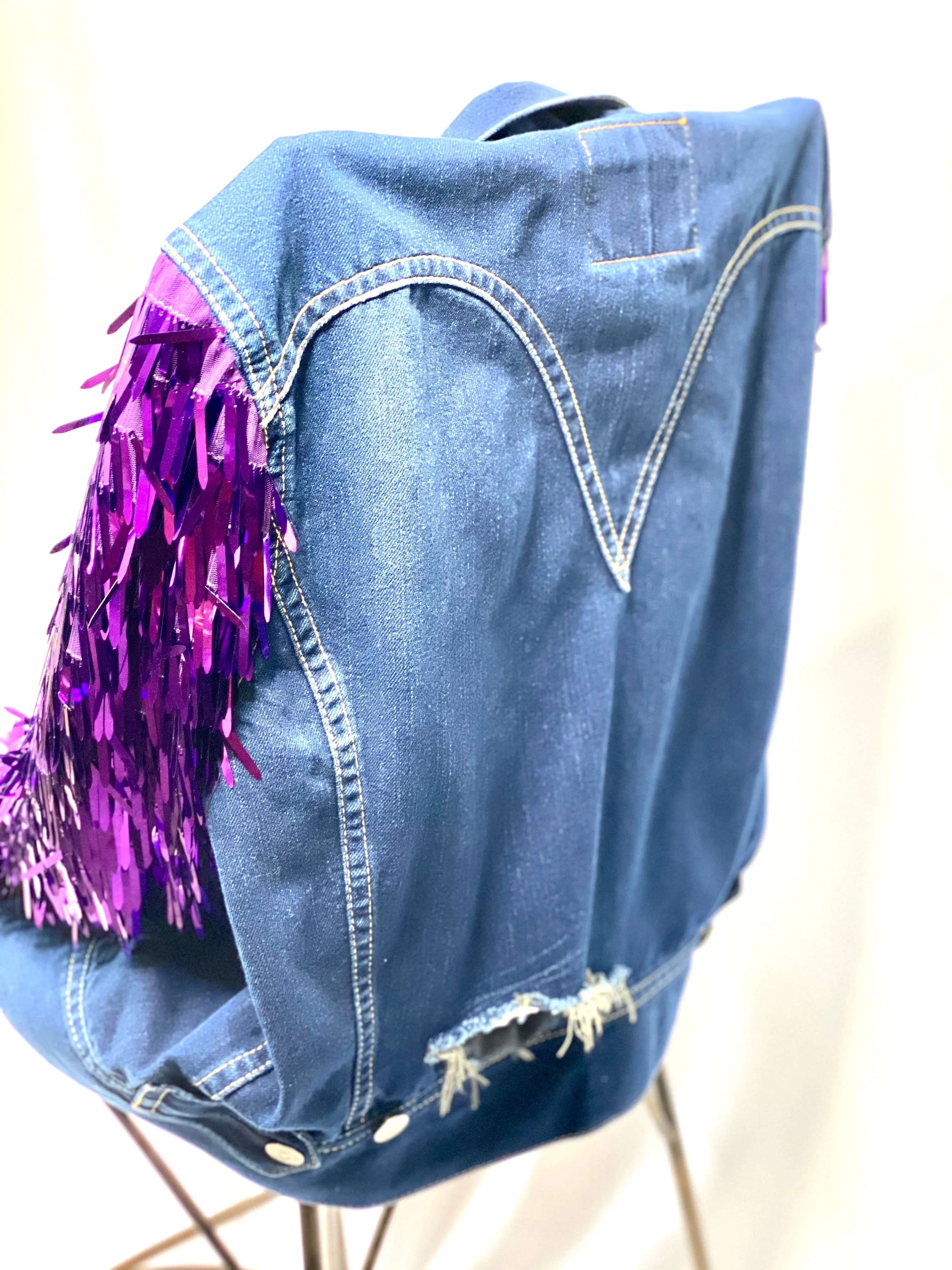 LEVIS Purple Fringe Sequin Jacket