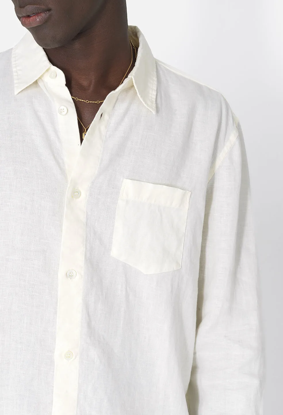 Linen Cloak Button Up / Ivory