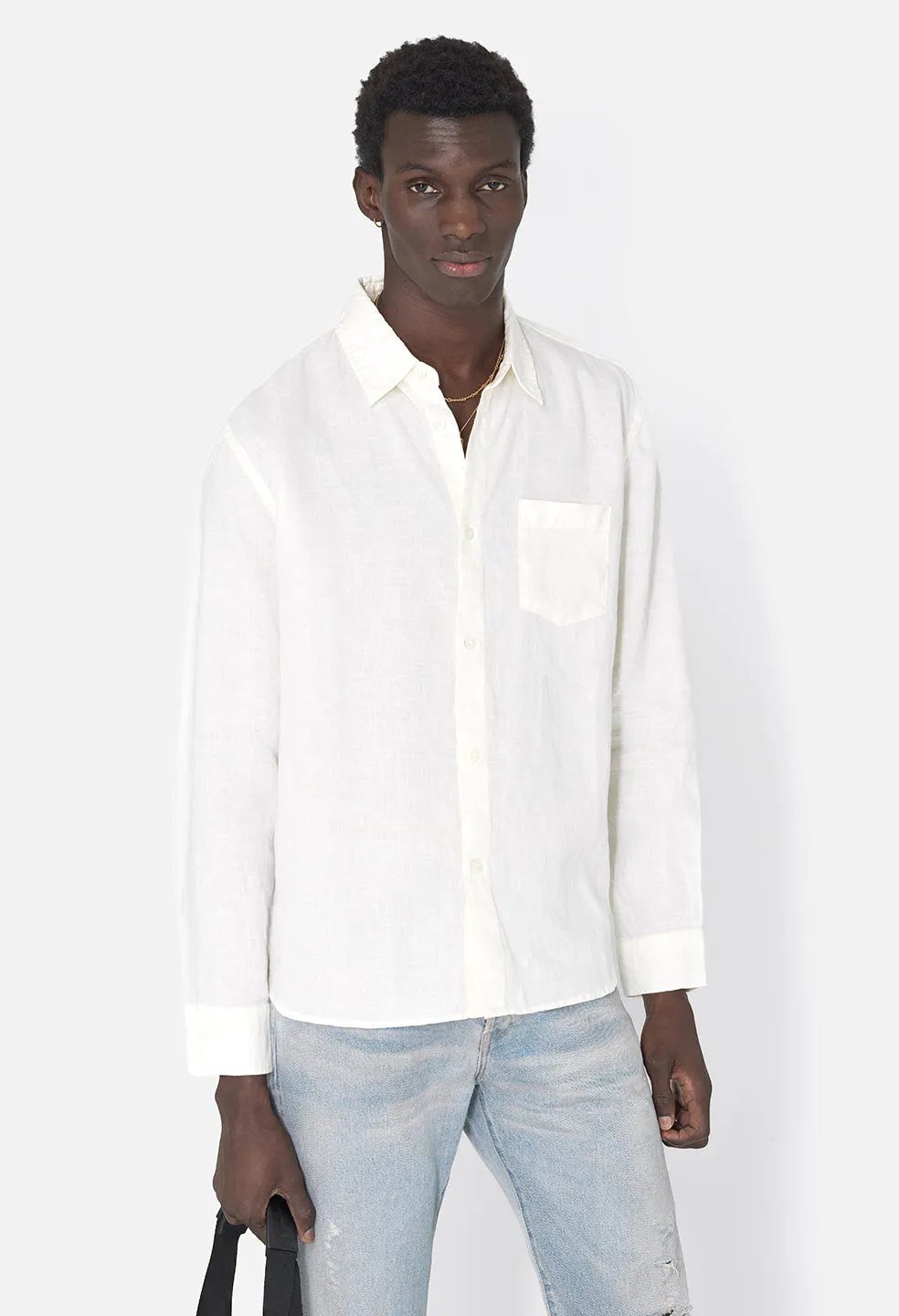 Linen Cloak Button Up / Ivory