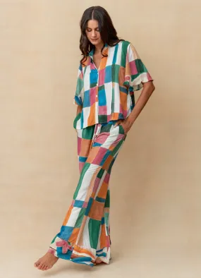 Maaji Colorful Chess Anais Short Sleeve Pant Set